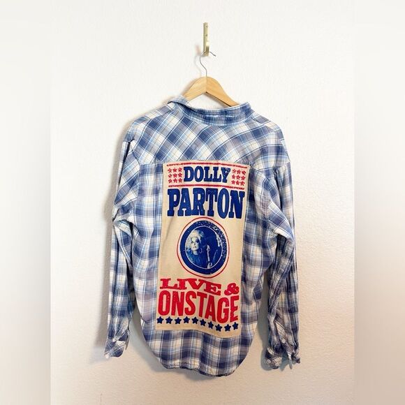 Up cycled flannel long sleeve shirts with your favorite bands! One of a kind! - Picture 9 of 11